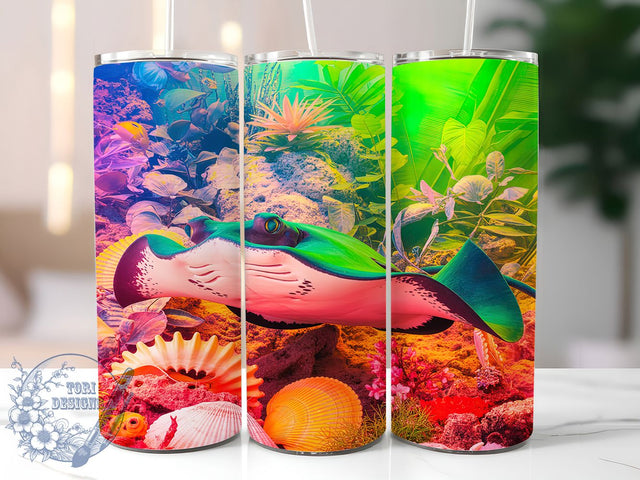 Under The Sea Animals Tumbler, Ocean Animal Lovers, Sea Life Tumbler, 20Oz Wrap Design, Ocean Sublimation, Cute Sea Creatures, Marine Theme Art Sublimation ToriDesigns 