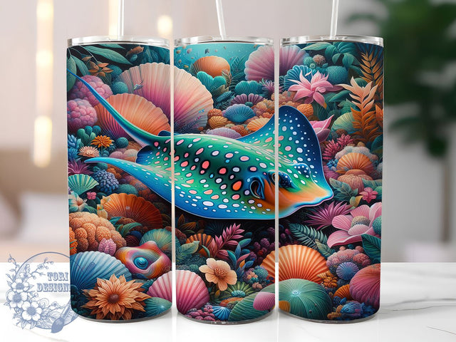 Under The Sea Animals Tumbler, Ocean Animal Lovers, Sea Life Tumbler, 20Oz Wrap Design, Ocean Sublimation, Cute Sea Creatures, Marine Theme Art Sublimation ToriDesigns 