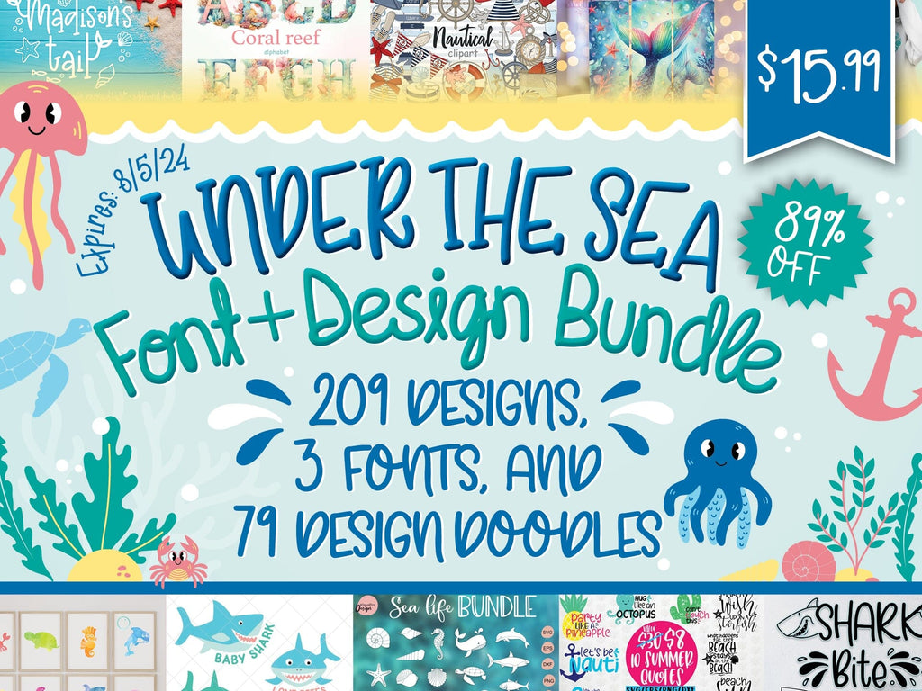Under the sea bundle from SoFontsy Silhouette Studio,Silhouette Studio Library,Tips and Tricks,silhouette software,silhouette library,Software,legacy software,