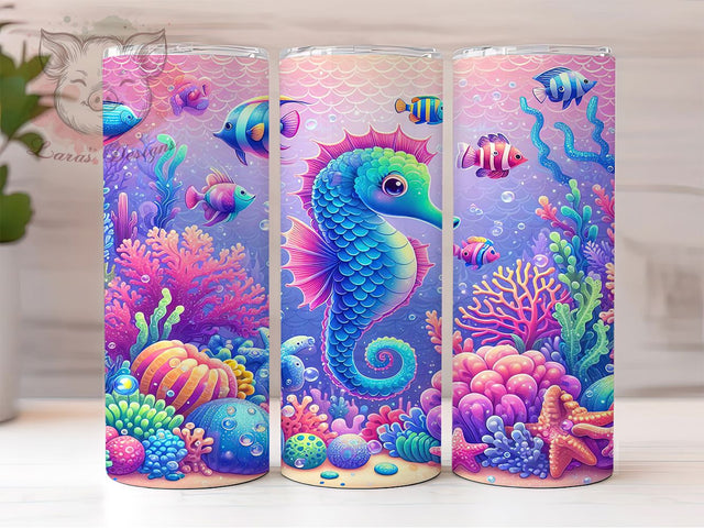 Under the Sea Ocean Life Tumbler, Ocean Tumbler, Sea Life Design, Marine Wrap, Ocean Sublimation, Nautical Tumbler, Beach Theme Sublimation Lara' s Designs 