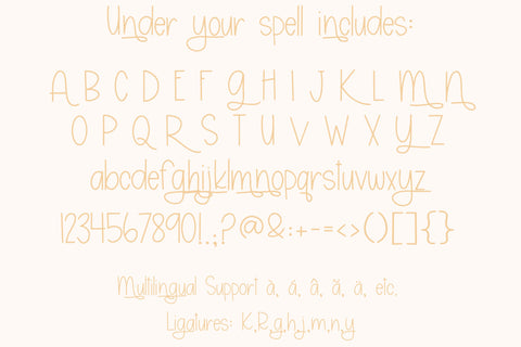 Under Your Spell, Cute Halloween Handwritten Font for Cricut, Font with Flourishes Font Designing Digitals 
