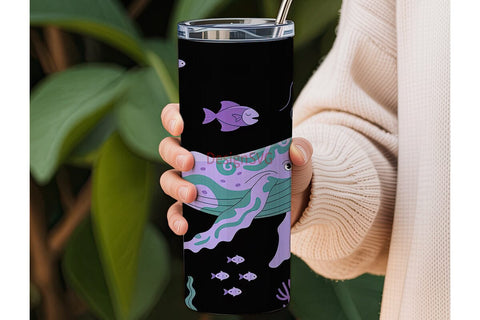 Undersea Creatures 20oz Tumbler Wrap Sublimation DesignSVG 