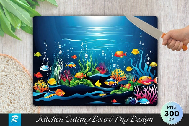 Undersea Cutting Board PNG Sublimation Regulrcrative 