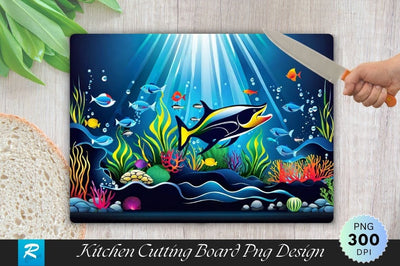 Undersea Cutting Board PNG Sublimation Regulrcrative 