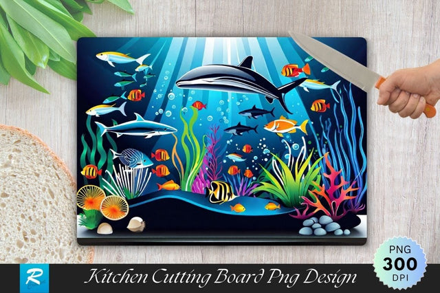 Undersea Cutting Board PNG Sublimation Regulrcrative 