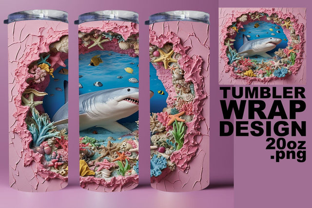 Undersea Wonderland 3D Tumbler Wrap - Sublimation Sublimation afrosvg 