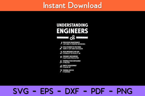Understanding Engineers - Funny Sarcastic Engineering Svg Design SVG artprintfile 