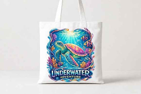 Underwater Adventure Sea Turtle PNG Ocean Life Sublimation Design SVG BillahCrafts 