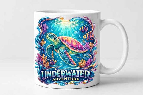 Underwater Adventure Sea Turtle PNG Ocean Life Sublimation Design SVG BillahCrafts 