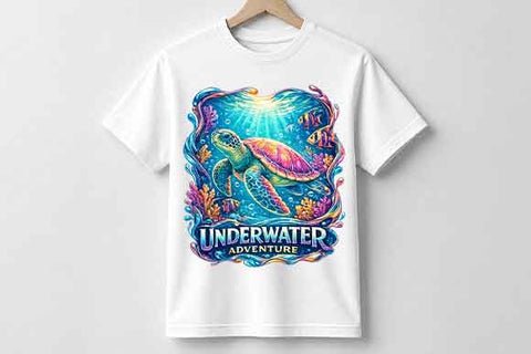 Underwater Adventure Sea Turtle PNG Ocean Life Sublimation Design SVG BillahCrafts 