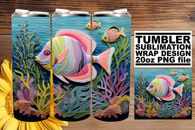 Underwater Adventure Tumbler Wrap Design Sublimation afrosvg 