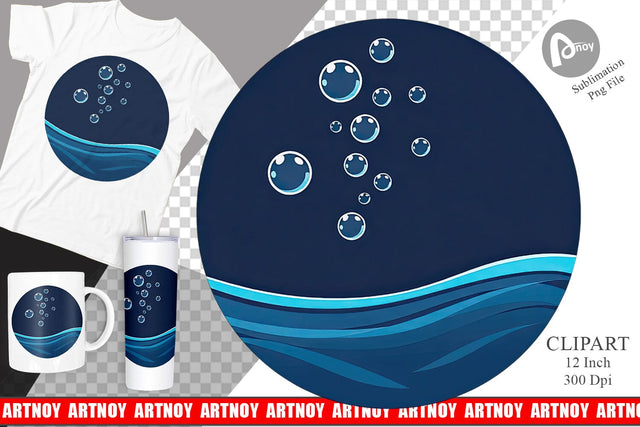 Underwater Bubbles Clipart Sublimation artnoy 