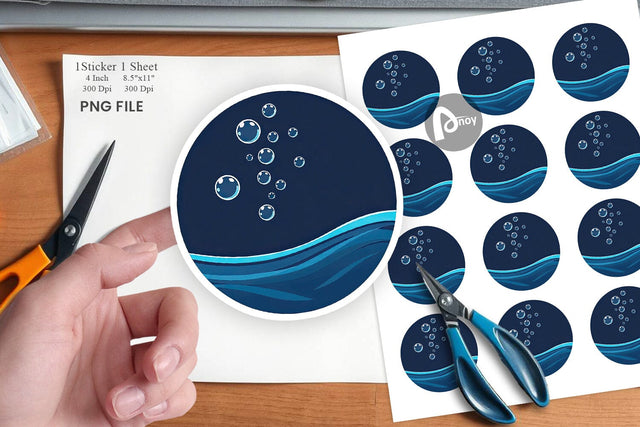 Underwater Bubbles Sticker Sublimation artnoy 