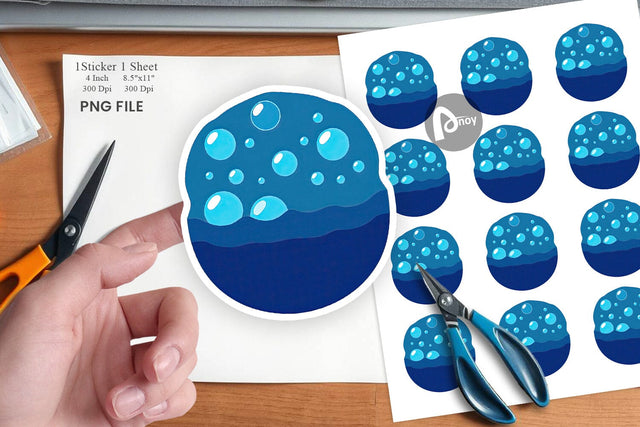 Underwater Bubbles Sticker Sublimation artnoy 