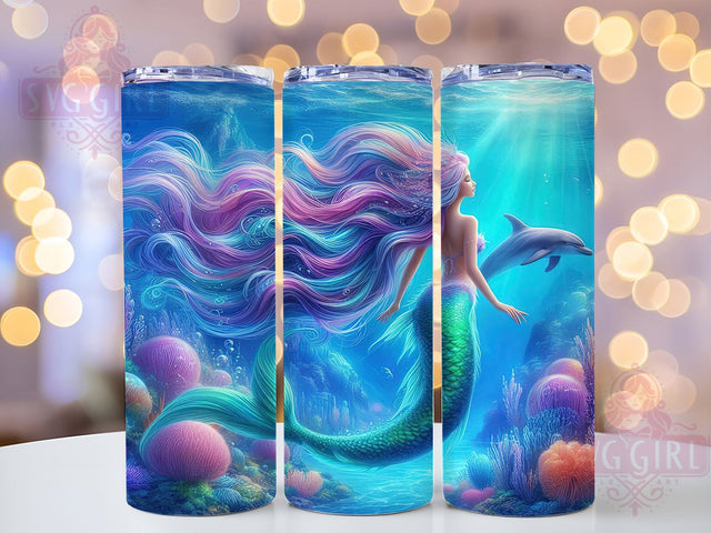 Underwater Fantasy Mermaid Tumbler, Underwater Sublimation Design, Ocean Mermaid Art, 20oz Fantasy Tumbler, Whimsical Mermaid Mug, Stylish Ocean Cup, Magical Mermaid Wrap Sublimation SvggirlplusArt 