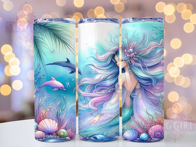 Underwater Fantasy Mermaid Tumbler, Underwater Sublimation Design, Ocean Mermaid Art, 20oz Fantasy Tumbler, Whimsical Mermaid Mug, Stylish Ocean Cup, Magical Mermaid Wrap Sublimation SvggirlplusArt 