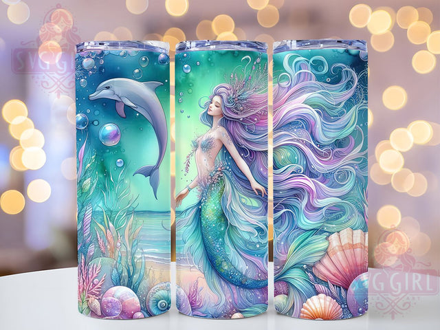 Underwater Fantasy Mermaid Tumbler, Underwater Sublimation Design, Ocean Mermaid Art, 20oz Fantasy Tumbler, Whimsical Mermaid Mug, Stylish Ocean Cup, Magical Mermaid Wrap Sublimation SvggirlplusArt 