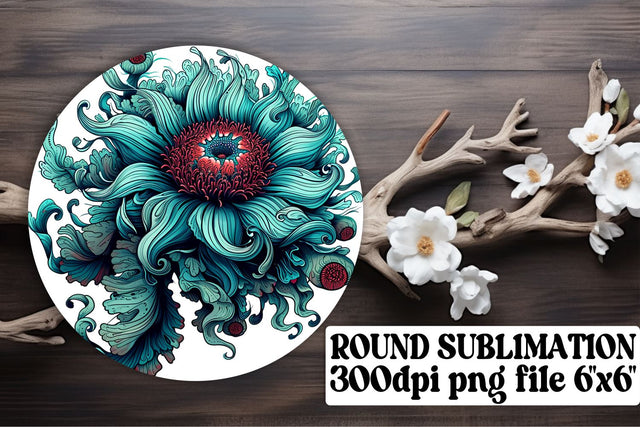 Underwater Fishy Round Sublimation - Watercolor Keychain Coasters Sublimation afrosvg 