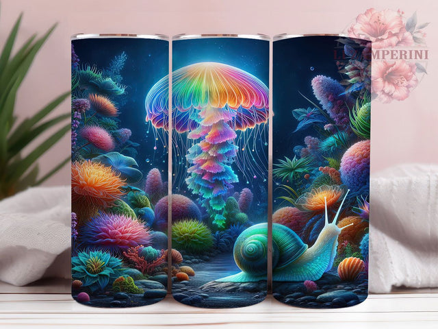 Underwater Ocean Jellyfish Tumbler, Underwater Jellyfish Pattern, Ocean Jellyfish Design, 20Oz Sublimation Wrap, Sea Life Art, Deep Sea Texture, Tumbler Sublimation Sublimation Li Zamperini 