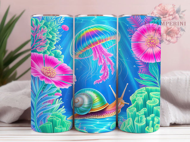 Underwater Ocean Jellyfish Tumbler, Underwater Jellyfish Pattern, Ocean Jellyfish Design, 20Oz Sublimation Wrap, Sea Life Art, Deep Sea Texture, Tumbler Sublimation Sublimation Li Zamperini 