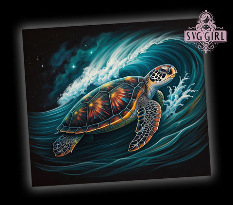 Underwater Sea Turtle 20oz Tumbler, Underwater Tumbler, Ocean Life Tumbler, Sublimation Wrap, 20oz Tumbler, Marine Animal Design, Sea Turtle Gift Sublimation SvggirlplusArt 