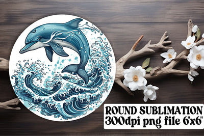 Underwater Watercolor Circle Ornaments - Sublimation Keychain Car Coasters Sublimation afrosvg 