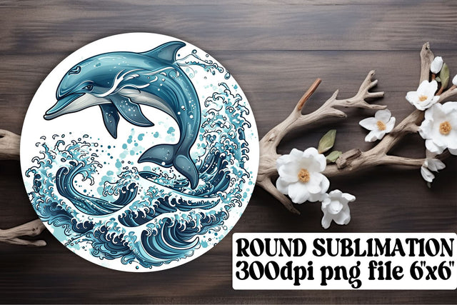 Underwater Watercolor Circle Ornaments - Sublimation Keychain Car Coasters Sublimation afrosvg 