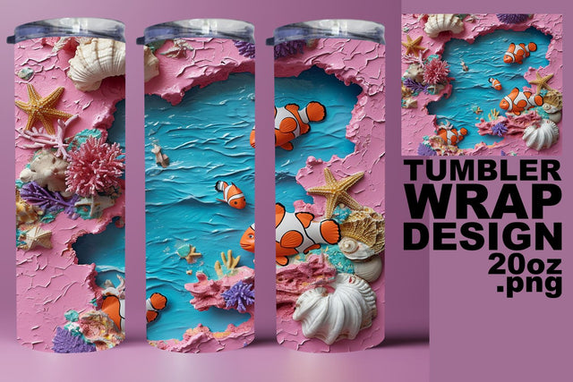 Underwater Wonderland Tumbler Wrap - Sublimation 20oz Sublimation afrosvg 
