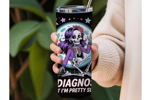 Undiagnosed Skeleton 20oz Tumbler Wrap Sublimation DesignSVG 