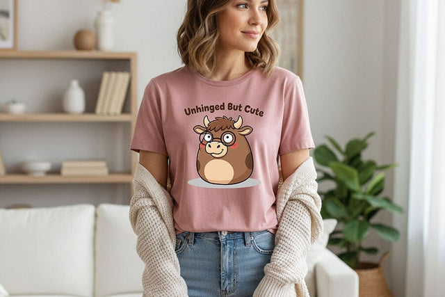 Unhinged But Cute Cow Png, Funny Cow Png, Cute Sassy Cow Clipart, Sarcastic Farm Animal Design, Cow Sublimation Graphic Design SVG TiffsCraftyCreations 