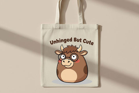 Unhinged But Cute Cow Png, Funny Cow Png, Cute Sassy Cow Clipart, Sarcastic Farm Animal Design, Cow Sublimation Graphic Design SVG TiffsCraftyCreations 