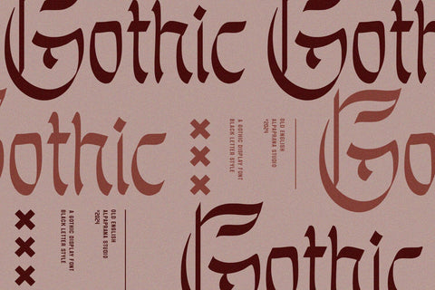 Unholy Trinity - Gothic Display Font Alpaprana Studio 