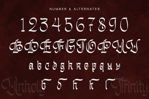 Unholy Trinity - Gothic Display Font Alpaprana Studio 