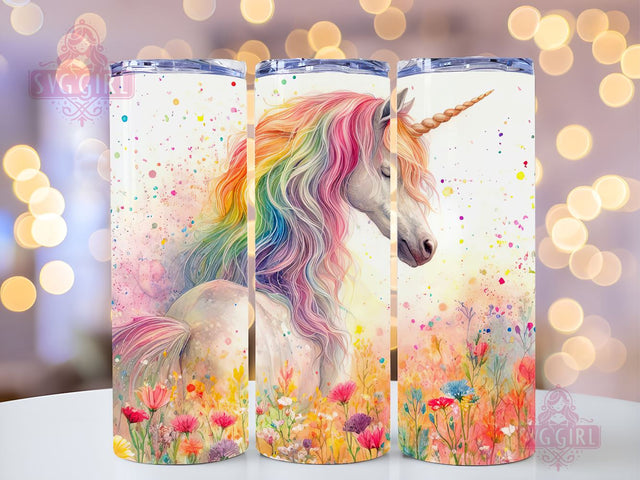 Unicorn 20 oz Skinny Straight Tumbler Sublimation Design, Unicorn Tumbler Wrap, Unicorn PNG File, Digital Download Sublimation SvggirlplusArt 