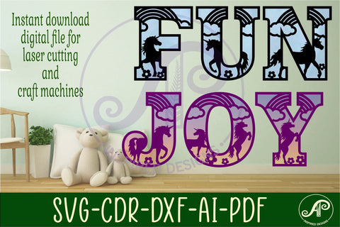 Unicorn alphabet letter set. 2 layer 49 letters. SVG APInspireddesigns 