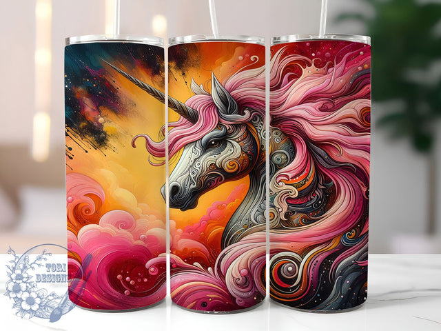 Unicorn Boho Celestial Tumbler Wrap, Mystical Boho Tumbler, Celestial Tumbler PNG, Fantasy Unicorn Design, Boho Sublimation Wrap, 20oz Magic Tumbler, Stars and Moon Tumbler Sublimation ToriDesigns 