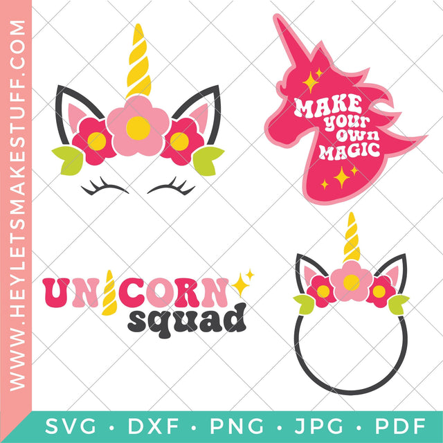 Unicorn Bundle SVG Hey Let's Make Stuff 