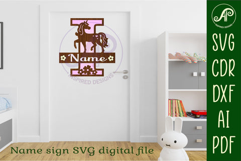 Unicorn Capital Monogram Letter name sign I SVG SVG APInspireddesigns 