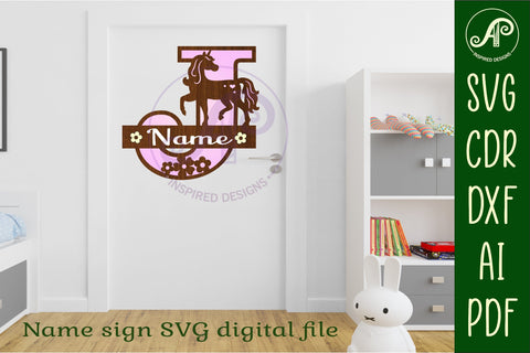 Unicorn Capital Monogram Letter name sign J SVG SVG APInspireddesigns 