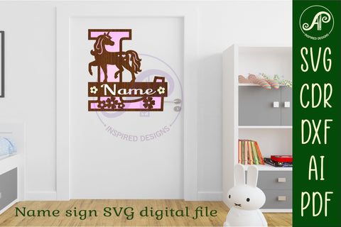 Unicorn Capital Monogram Letter name sign L SVG SVG APInspireddesigns 