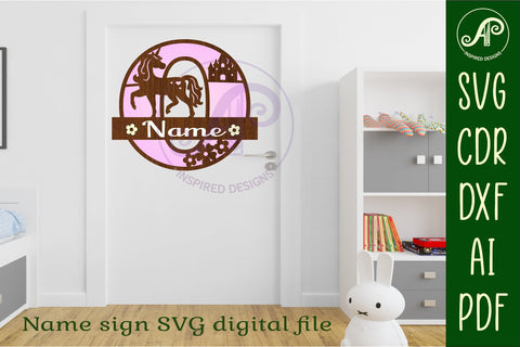 Unicorn Capital Monogram Letter name sign O SVG SVG APInspireddesigns 