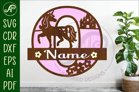 Unicorn Capital Monogram Letter name sign O SVG SVG APInspireddesigns 