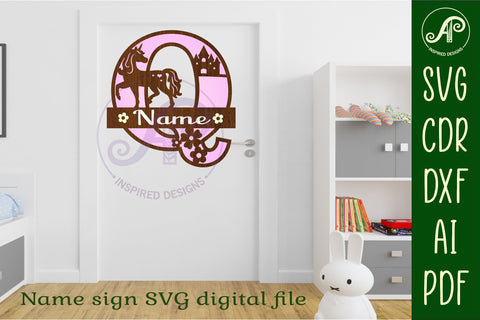 Unicorn Capital Monogram Letter name sign Q SVG SVG APInspireddesigns 