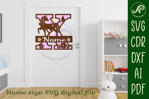 Unicorn Capital Monogram Letter name sign X SVG SVG APInspireddesigns 