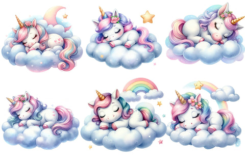 Unicorn Clipart PNG - Sleeping Unicorn Sublimation Rupkotha 