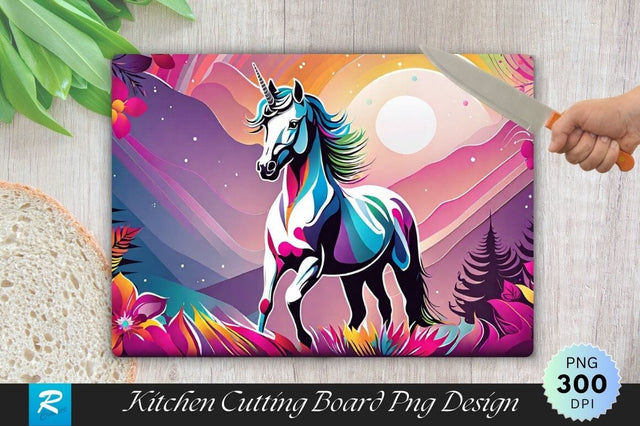Unicorn Cutting Board PNG Sublimation Regulrcrative 