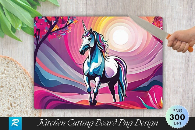Unicorn Cutting Board PNG Sublimation Regulrcrative 
