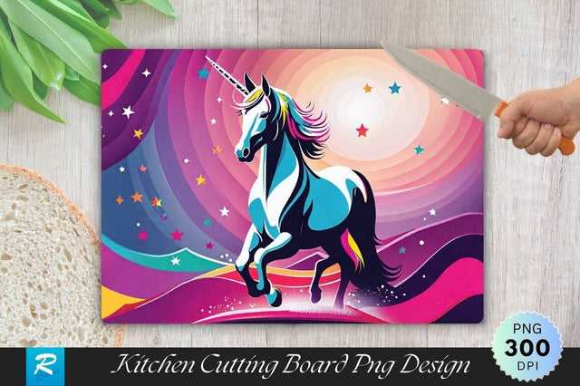 Unicorn Cutting Board PNG Sublimation Regulrcrative 