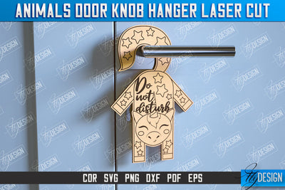 Unicorn Door Knob Hanger | Children's Room | Door Sign | Baby Animals | CNC File SVG Fly Design 