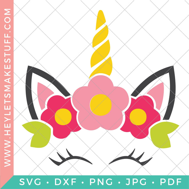 Unicorn Face SVG Hey Let's Make Stuff 